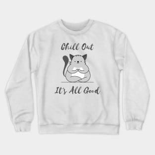 Funny Cat Meditating Crewneck Sweatshirt